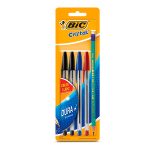 Plumas Bic Cristal Dura Más / Punto mediano / Tinta negra roja azul / 4 piezas más lápiz