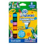 Plumoncitos Lavables Crayola Squeaks Colores 8 piezas