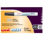 Marcador Permanente Uni Paint Blanco 12 piezas