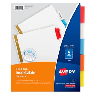 Separadores Avery Insertable 5 Pestañas Multicolor