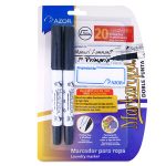 Marcador Para Ropa Azor Doble Punta Negro 2 piezas