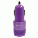 Cargador Dual para Auto Duracell USB Morado