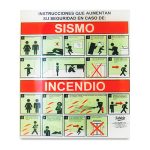 Letrero Sablón Qué Hacer en Sismo e Incendio 35 x 24 cm