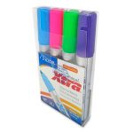 Marcador Permanente Azor Signal Xtra / Punta cincel / Azul rosa verde morado / 4 piezas