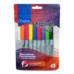 Marcador Permanente Azor Signal Brush 8 piezas