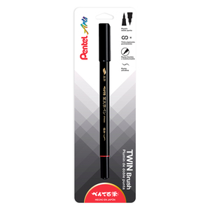 Plumón de Doble Punta Pentel Arts Twin Negro
