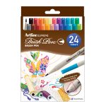 Plumones de Agua Artline Punta Pincel Colores 24 piezas