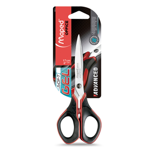 Tijeras Maped Advanced Gel 17 cm Negro con Rojo