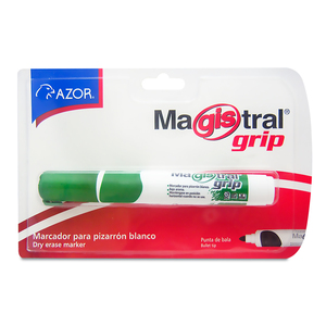 Marcador para Pizarrón Blanco Magistral Grip / Punta de bala / Verde / 1 pieza