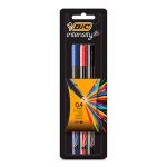 Rotuladores Bic Intensity / Punto fino / 0.4 mm / Negro azul rojo / 3 piezas